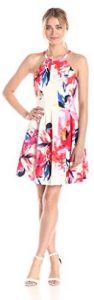 Women's Spaghetti Fit-and-Flare Printed Dress