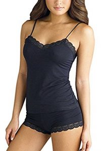 Women’s Sexy Basic Plain Lingerie Set, Lace Slim Camisole and Knickers Sleepwear Pajama Set