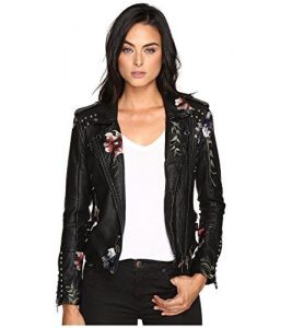 Blank NYC Floral Embroidered Motorcycle Jacket