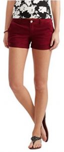 Aeropostale Women's Color Wash Twill Midi Shorts