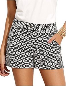 SheIn Women's Mid Waist Plaid Print Summer Shorts