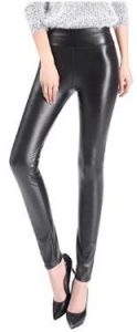 Women Leather Leggings Fleece Lined Stretchy Warm Tight Pants