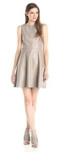 BB Dakota Women's April Faux Leather Fit-and-Flare Dress