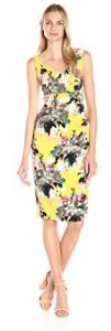 Maggy London Women's Peony Bouquet Printed Crepe Sheath Dress 