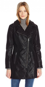 GUESS Women's Faux Suede Zip-up Jacket