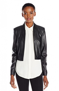 Calvin Klein Women's Long Sleeve Faux Leather Jacket
