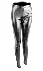 Diamondkit Women Faux Leather Leggings Wet Look Metallic Waist Legging Pants Trousers